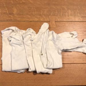 Set of 5 plain white Gerber onesies